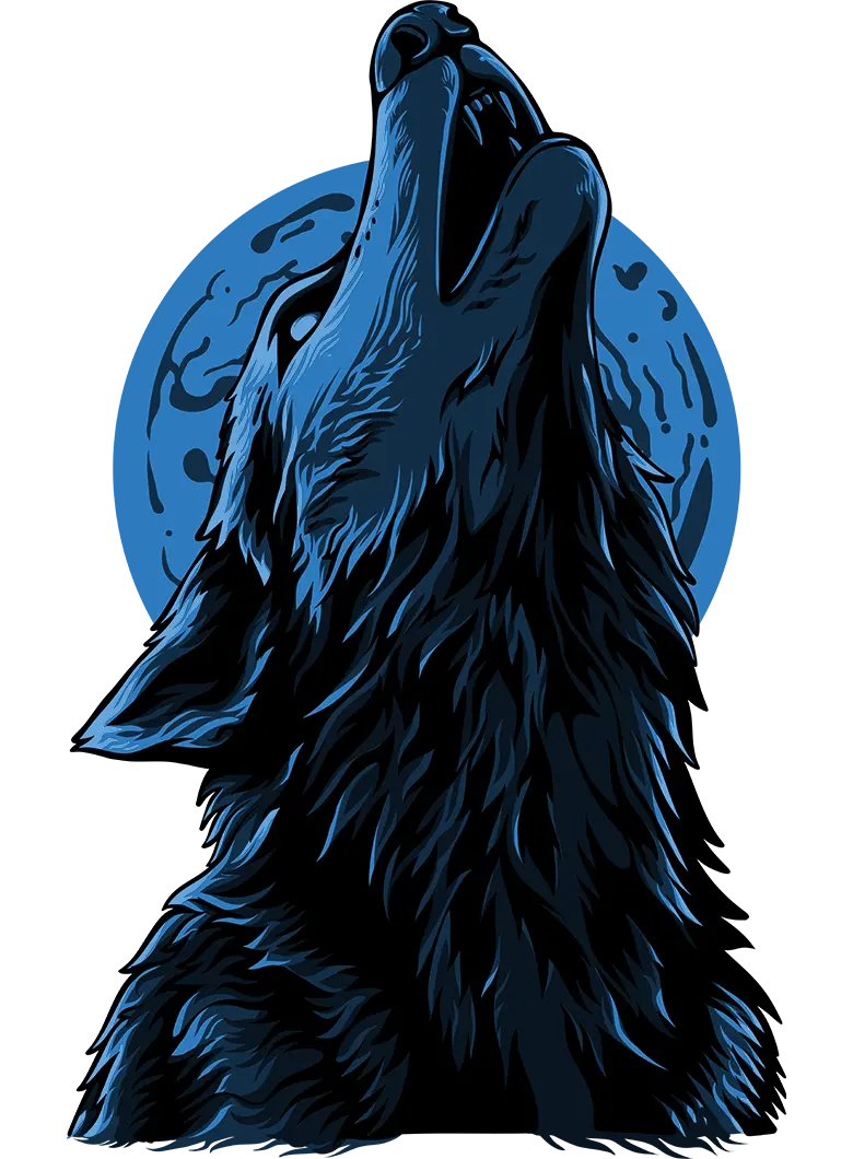 Wolf HV — blauer heulender Wolf, Markenzeichen